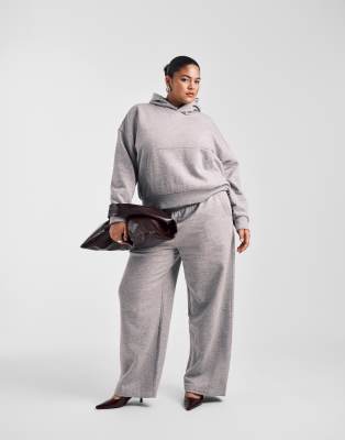 Asos Curve Asos Design Curve Oversized Brushback Hoodie In Gray