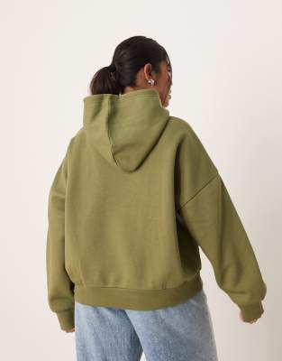 Asos Curve Asos Design Curve Oversized Brushback Hoodie In Green