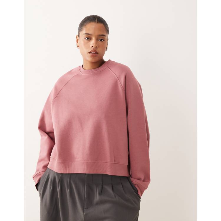 ASOS DESIGN Curve oversized brushback sweatshirt with raglan
