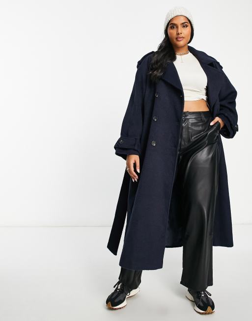 Asos navy clearance coat