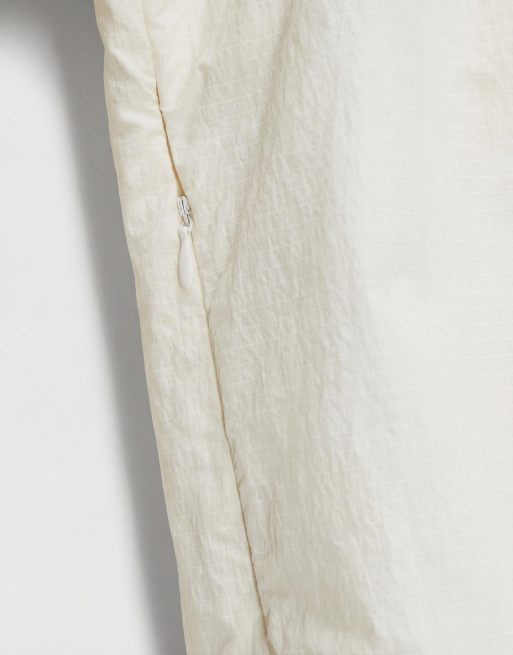 ASOS DESIGN Curve oversized bubble hem track jacket in off white, 8 of 8