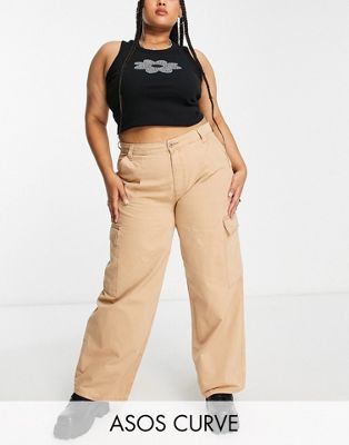 Missguided turn up cuff cargo pants in black