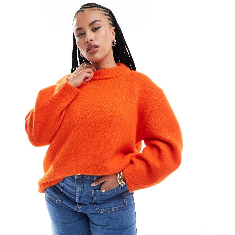 Orange crew neck jumper cheap