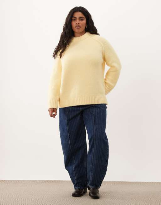 ASOS DESIGN Curve oversized fluffy sweater in buttermilk, 2 of 4