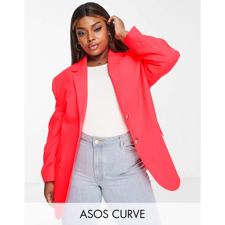 ASOS Design Curve Oversize Blazer in Orange at Nordstrom, Size 12W US