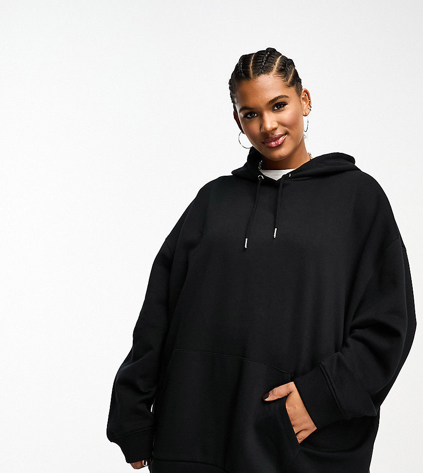 ASOS DESIGN Curve oversized hoodie co-ord in black
