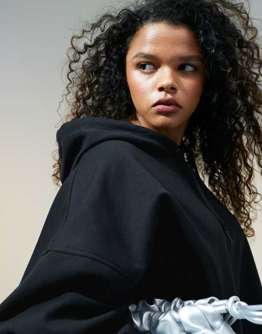 ASOS DESIGN Curve oversized hoodie in black