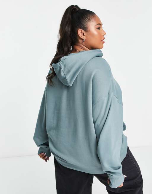 ASOS DESIGN Curve oversized hoodie in dark sage