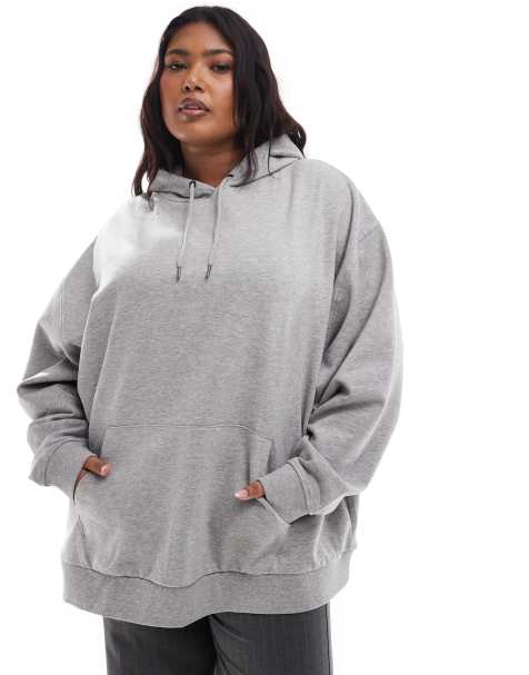 ASOS DESIGN Curve oversized hoodie in grey marl - view 1