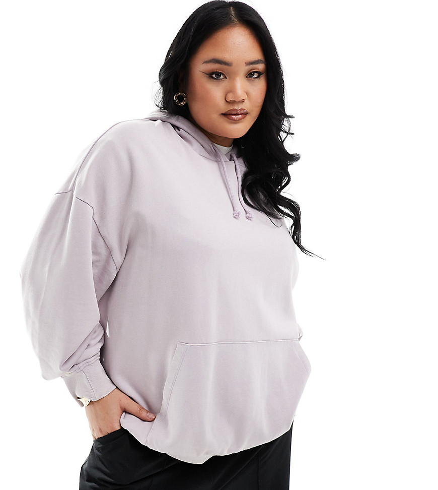 ASOS DESIGN Curve oversized hoodie in washed lilac-Purple
