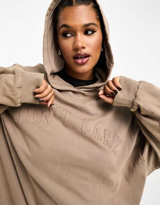 ASOS DESIGN Curve oversized hoodie with don t care applique