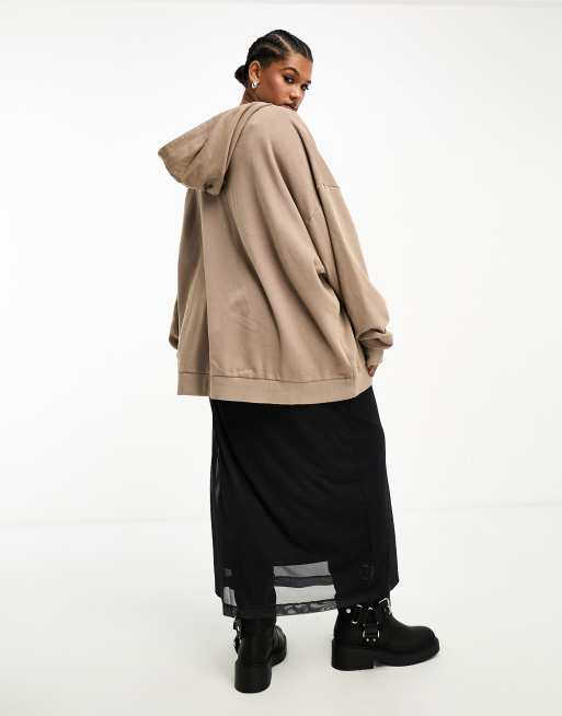 Asos Curve Curve Oversized Hoodie With Cut Out Front, $45