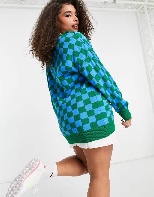 ASOS DESIGN oversized cardigan with pockets in green