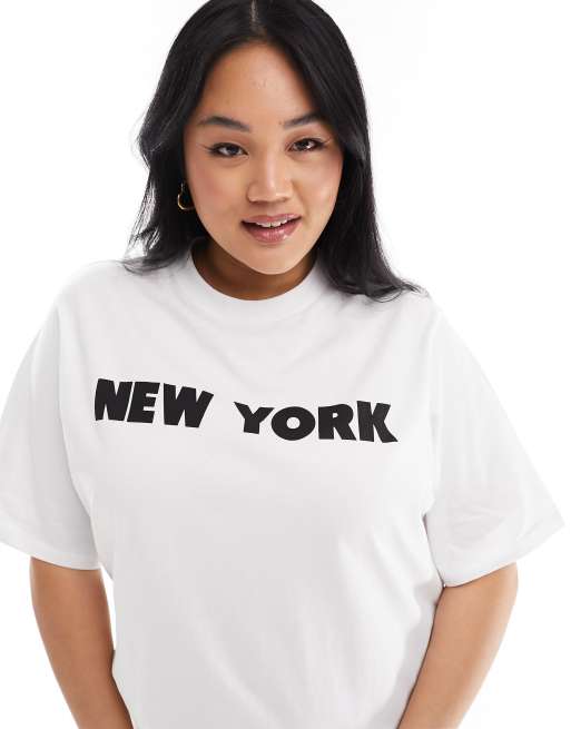 ASOS DESIGN Curve - Oversized midaxi t-shirtkjole med sloganprint, 3 af 4