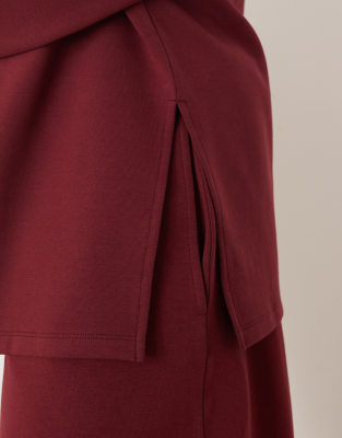 Asos Curve Asos Design Curve Oversized Off The Shoulder Interlock Sweatshirt In Red