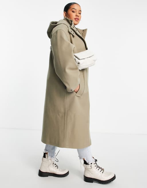 ASOS DESIGN Curve oversized parka coat in light khaki