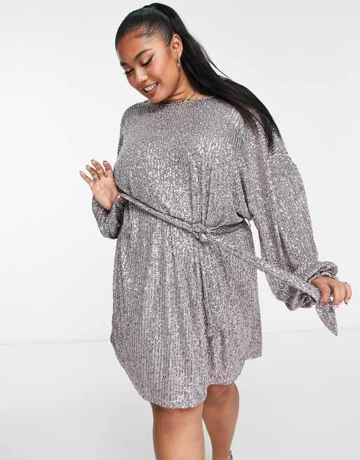 Asos plus size sequin on sale dress