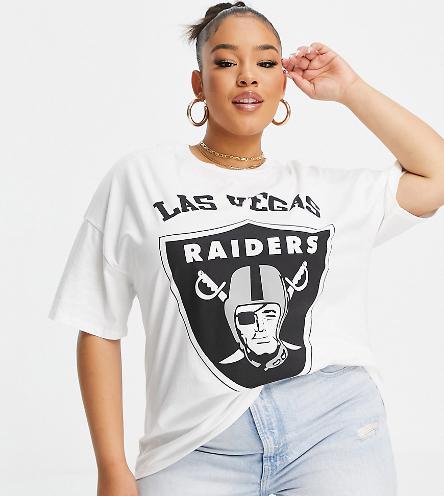 T-shirt by ASOS DESIGN Part of our responsible edit Crew neck Drop shoulders Las Vegas Raiders chest print Oversized fit