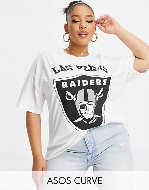  Curve oversized short sleeve t-shirt NFL Las Vegas Raiders s in white 