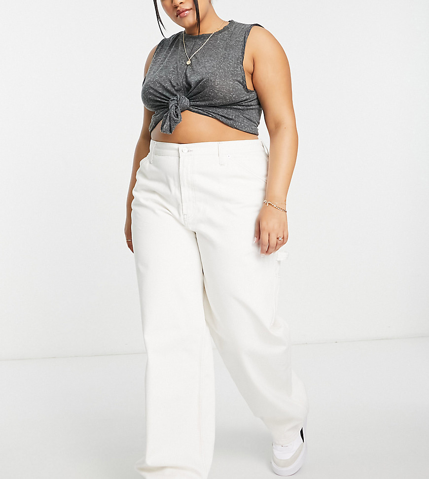 Plus-size jeans by ASOS DESIGN It%27s all in the jeans High rise Belt loops Functional pockets Oversized fit