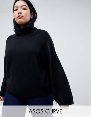 slouchy roll neck jumper