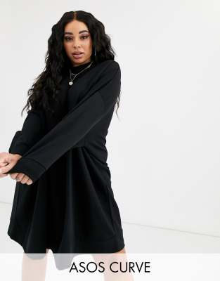 asos curve black dress