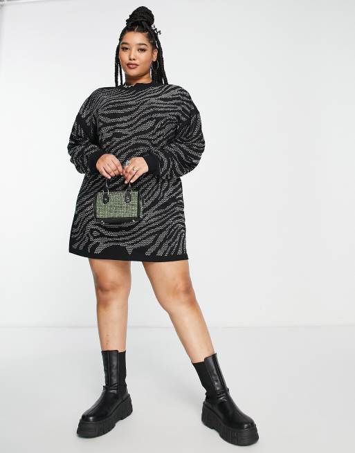 ASOS DESIGN oversized mini sweatshirt dress in acid wash charcoal