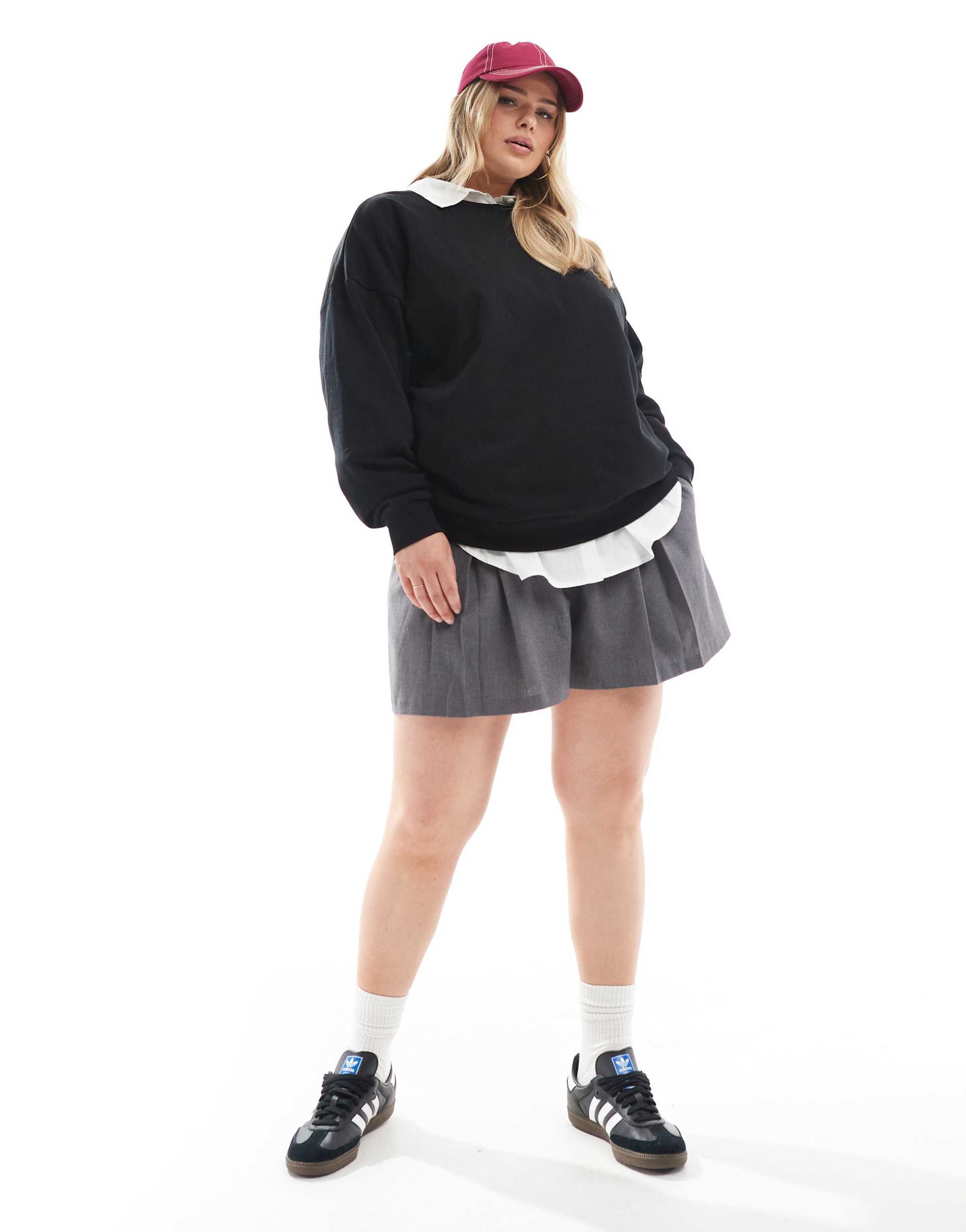 asos design curve oversized sweatshirt in black