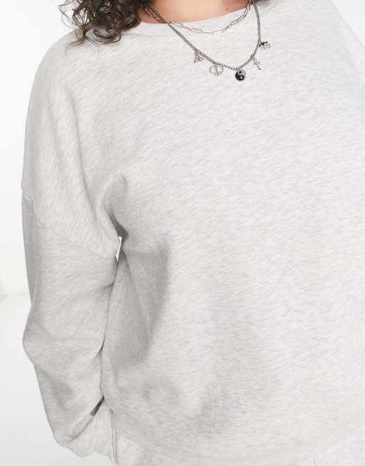ASOS DESIGN Curve oversized sweatshirt in ice marl, 3 of 4