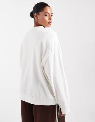 Asos Curve Asos Design Curve Oversized Sweatshirt With Pilates Studios Graphic In White