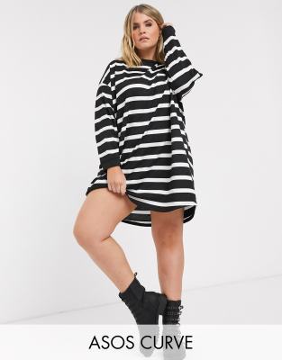 black and white striped dress asos