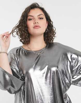 metallic t shirt dress