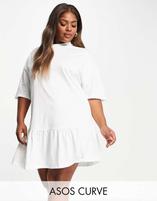 T shirt dress with frill hem on sale