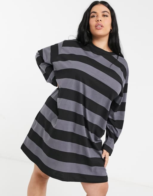 Grey and 2025 black striped dress