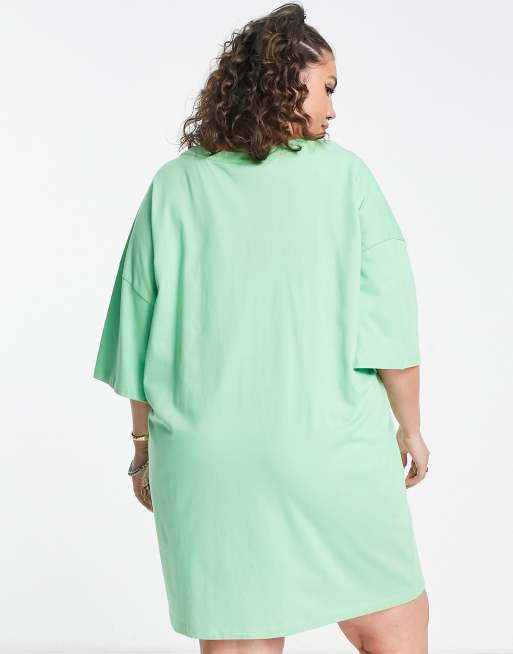 ASOS Oversized T-shirt Dress With Nirvana Print in Green