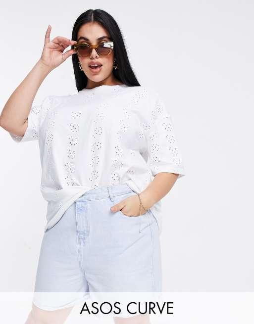 ASOS DESIGN Curve oversized T-shirt in white