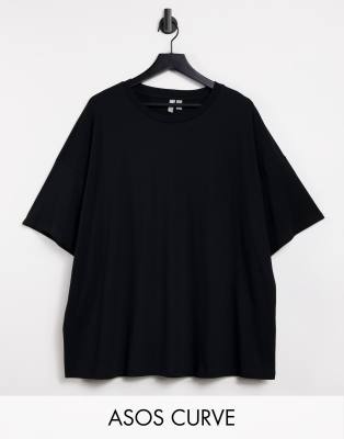 ASOS DESIGN Curve oversized t-shirt in black | ASOS