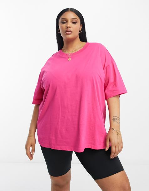 ASOS DESIGN Curve oversized t-shirt in pink