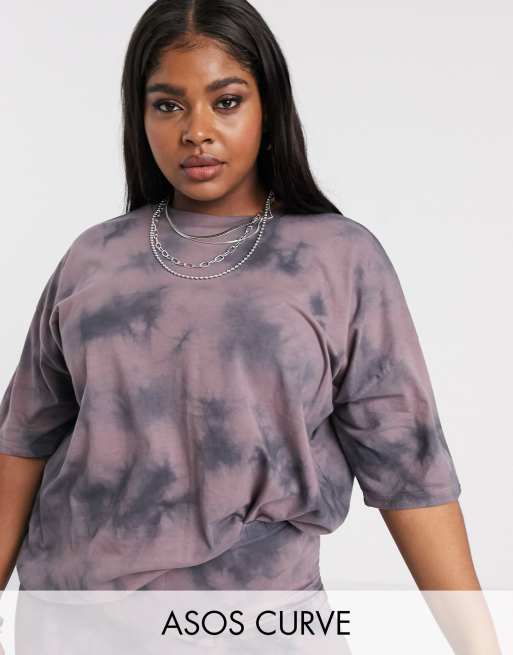 ASOS DESIGN Curve two-piece legging and t shirt in tonal tie dye, 3 of 3