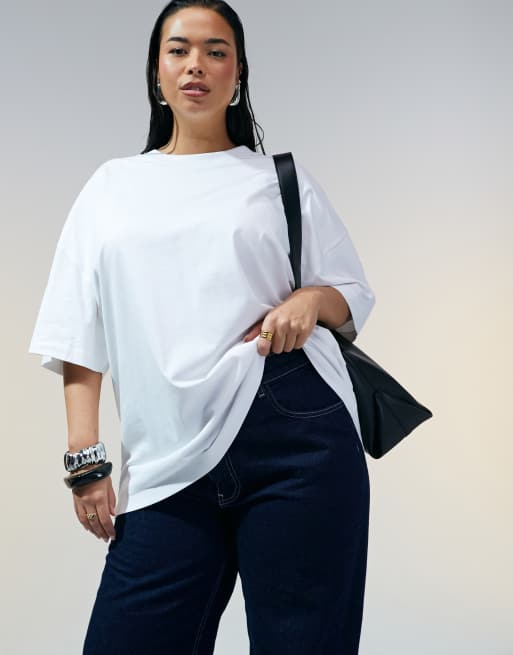 ASOS DESIGN Curve oversized T-shirt in white
