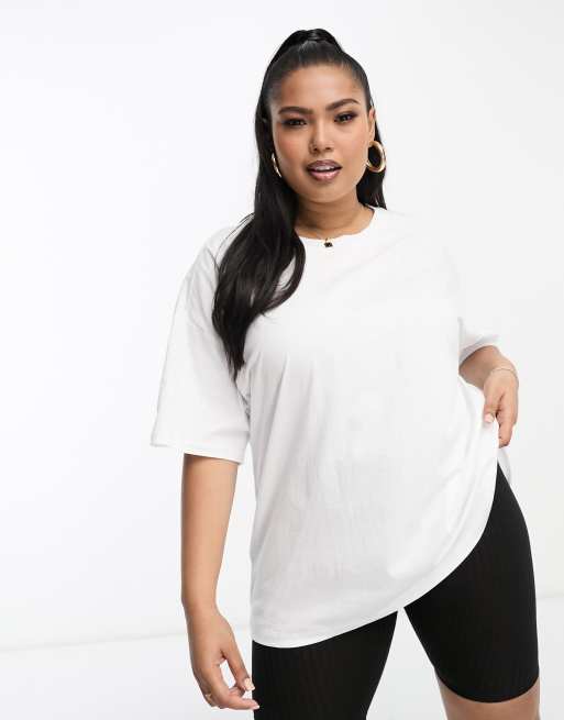 ASOS DESIGN Curve - Oversized T-shirt in wit