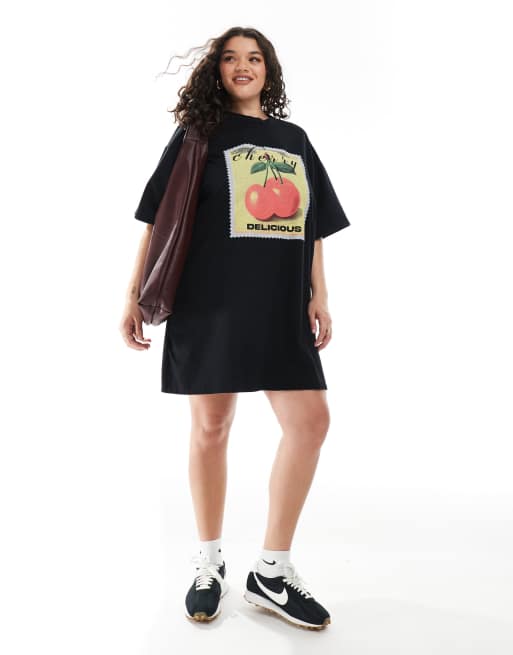 asos oversized t shirt dress ASOS DESIGN oversized midaxi t-shirt dress in black