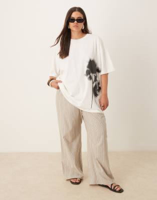 Asos Curve Asos Design Curve Oversized T-shirt With Blurred Floral Graphic