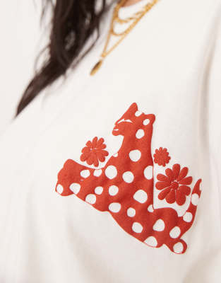 Asos Curve Asos Design Curve Oversized T-shirt With Floral Leopard Graphic
