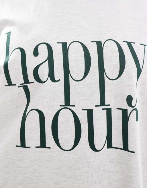 ASOS DESIGN Curve oversized t-shirt with happy hour graphic, 3 of 4
