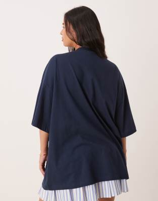 Asos Curve Asos Design Curve Oversized T-shirt With Havana Orange Graphic