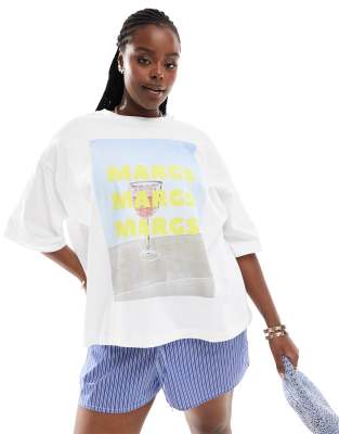 Shop ASOS DESIGN Curve oversized t shirt with margs drink photographic Online – Trendy & Affordable Fashion