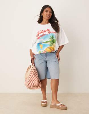 Asos Curve Asos Design Curve Oversized T-shirt With Tequila & Taco Graphic