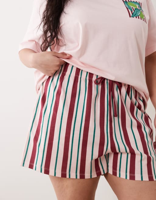 ASOS DESIGN Curve oversized tee and shorts pajama set with farmers market graphic, 3 of 4