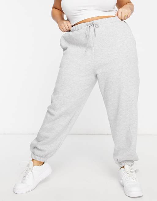 ASOS DESIGN Curve oversized trackies in grey marle